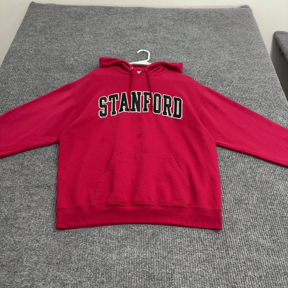 Stanford Champion Hoodie L Red Fleece Pullover NCAA Sportswear Streetwear